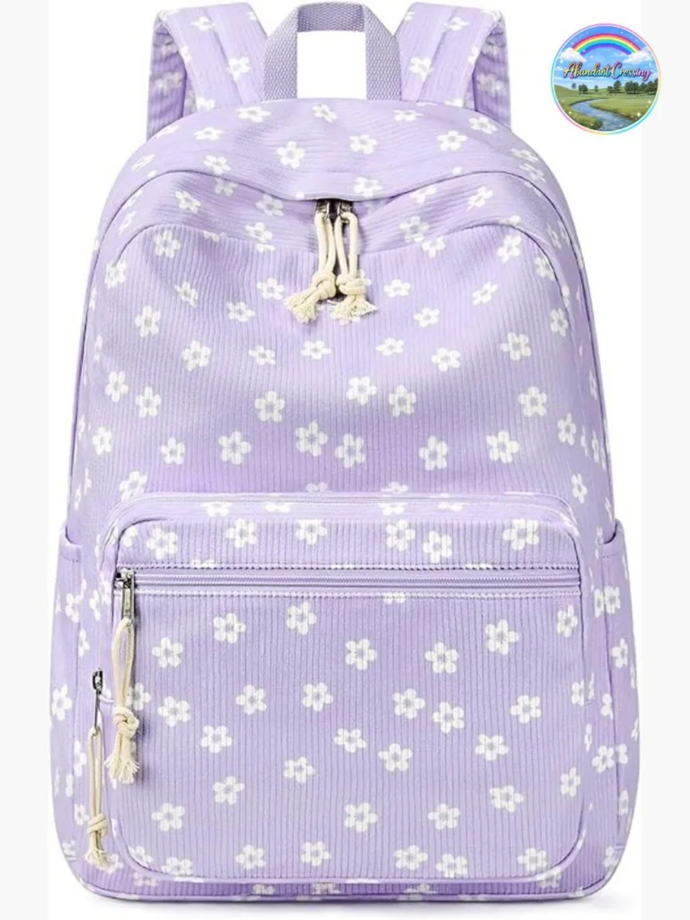 Large Capacity Corduroy Backpack with Laptop Sleeve for School Travel